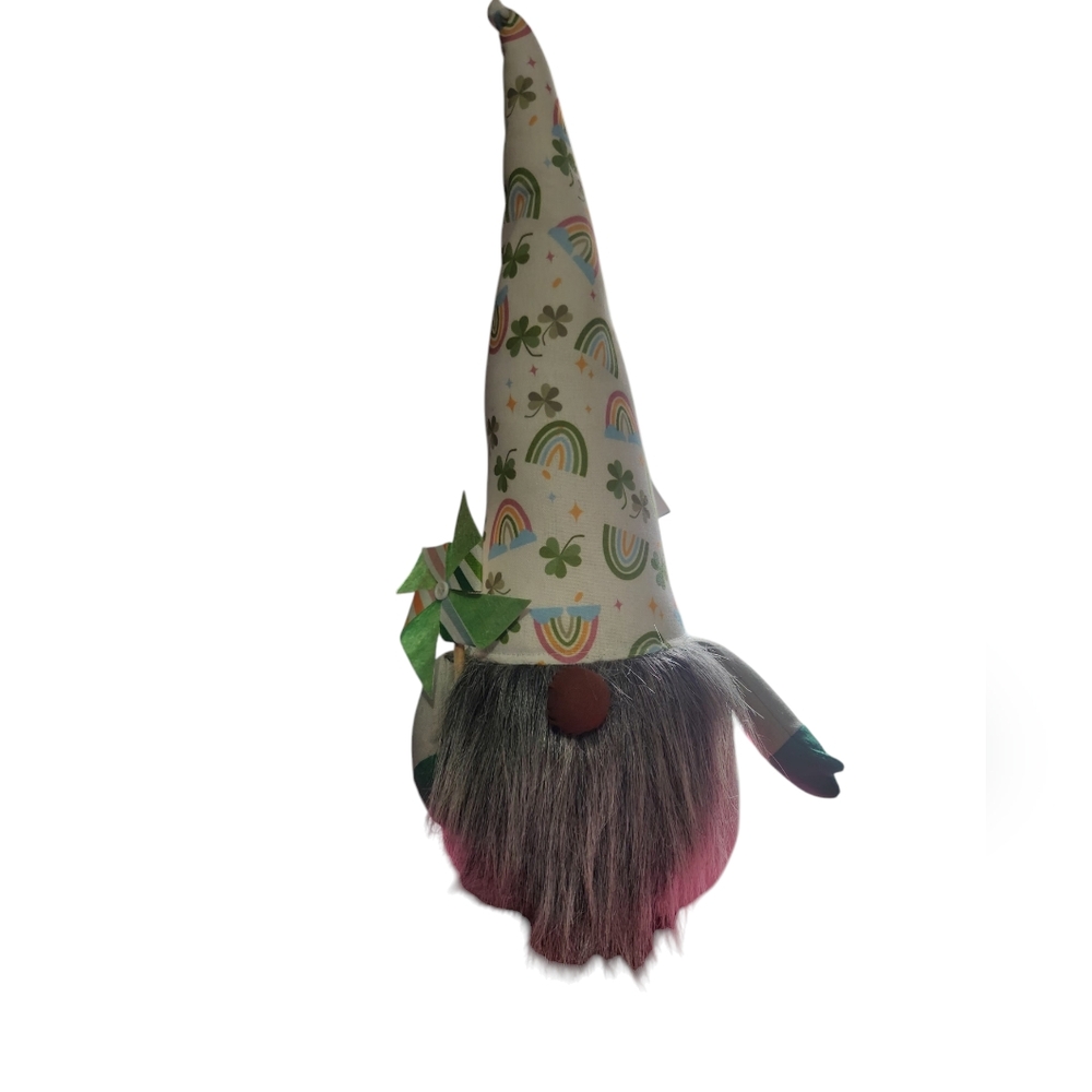 HuntingtonHome St. Patrick's Day Gnome with Rainbow Hat